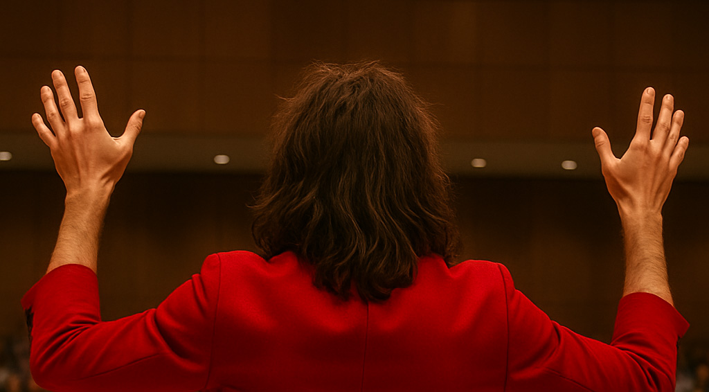 Speaker with audience